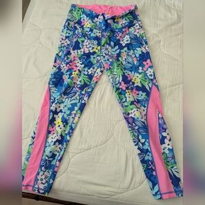 Lilly Pulitzer Pink and Blue Leggings Size Large